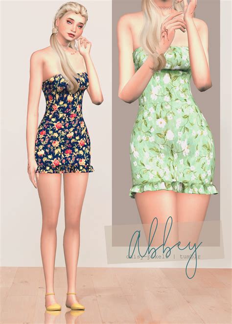 Abbey Dress Ts4 Daisy Pixels