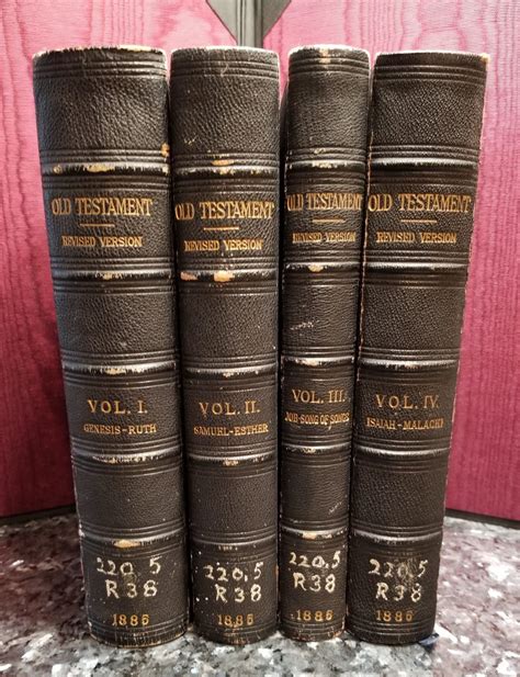Revised Version 1885 Old Testament 4 Vols Presentation Copy