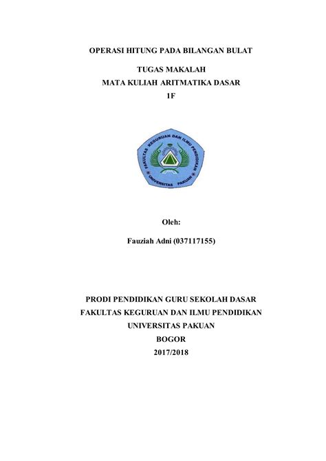 Operasi hitung pada bilangan bulat | PDF