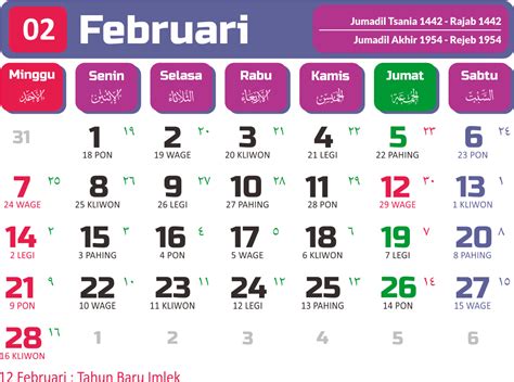 Download Template Kalender 2021 Masehi Hijriyah Jawa Plus Hari Libur