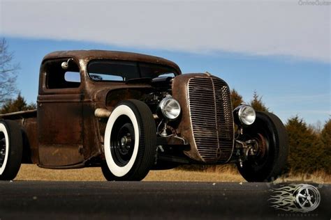 Chopped 1937 Ford Pickup Truck Hot Rat Street Rod Air Ride Bagged