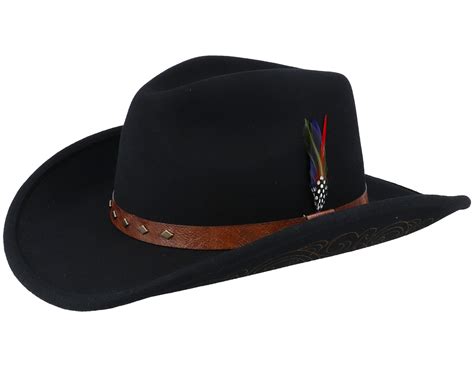 Fashion Filz Woolfelt Black Western Stetson Hat Uk