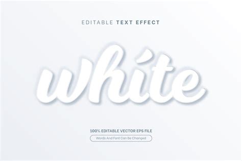 Premium Vector White Text Effect Minimalist Emboss Editable Text Effect