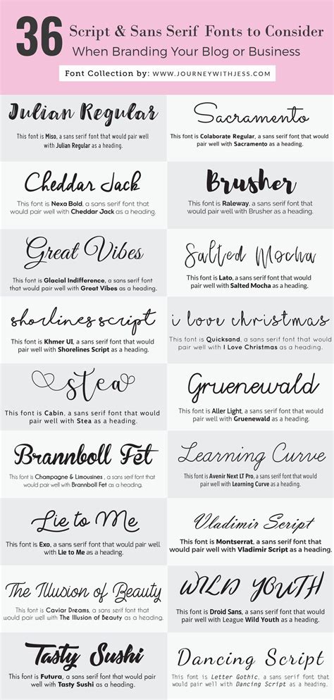 Free Font Collection Script Fonts — Journey With Jess Inspiration