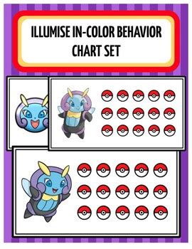 Illumise COLOR Pokemon Behavior Reward Incentive Chart 3 Styles 2 Sizes