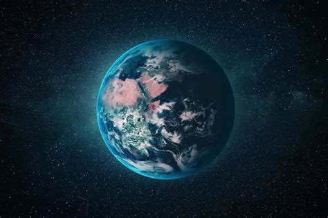 Premium Photo Beautiful Blue Planet Earth In Deep Space With Stars