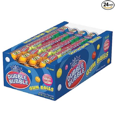 Dubble Bubble Assorted Gumballs 36 Count Box Nostalgic Candy