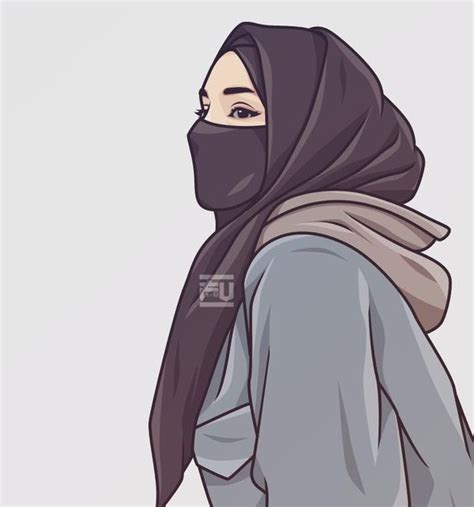Gambar Kartun Wanita Anime Hijab Keren Tomboy Pin Oleh Maryamzaharah