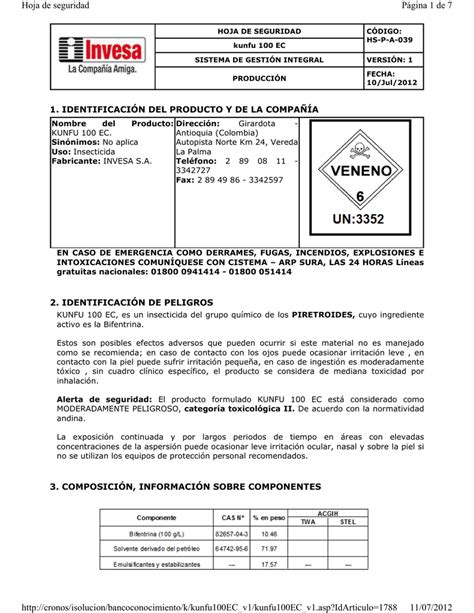 © 2021 endesa energía, endesa s.a. Página 1 de 7 Hoja de seguridad 11/07/2012 http://cronos ...