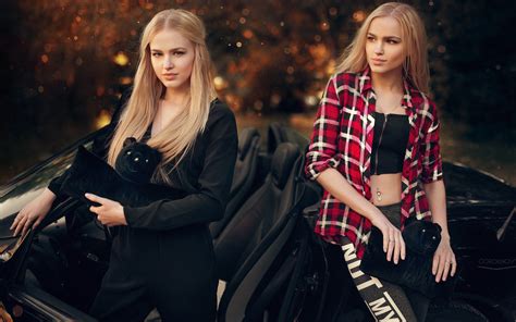 Wallpaper Model Blonde Fashion Ivan Gorokhov Pierced Navel Alena Emelyanova Twins Alla