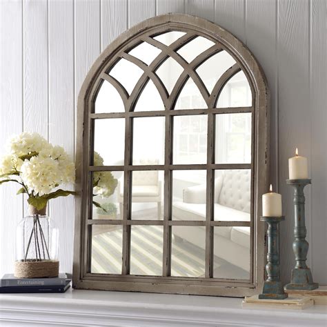 Distressed Cream Sadie Arch Mirror Arch Mirror Rustic Feel And Mantle