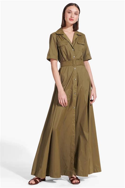 Staud Dresses Milly Dress Maxi Dress Green Full Length Dress