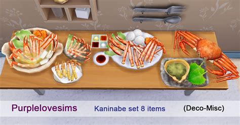 Crab Dishes Set S4cc Sims 4 Toddler Sims 4 Collections Sims 4