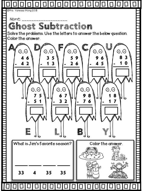 Free Fall Worksheets For 2nd Grade