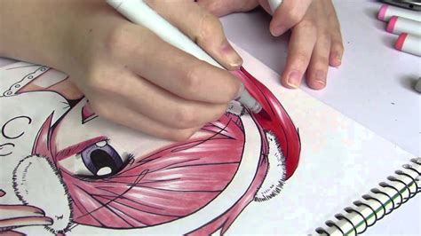 Anime Girl Copic Marker Speed Drawing Youtube