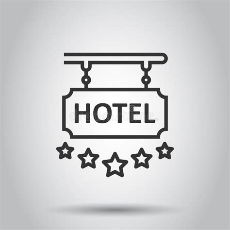 Hotel 5 Stars Sign Icon In Flat Style Inn Vector Illustration On White