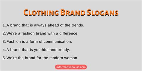 150 Famous Clothing Brand Slogans To Gain Leads Informative House
