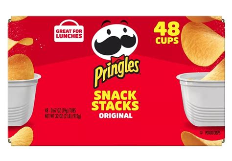 Pringles Potato Crisps Chips Lunch Snacks Original 32oz Box 48 Ct