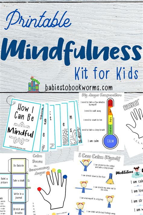 Printable Calm Down Kit For Kids Babies To Bookworms Mindfulness