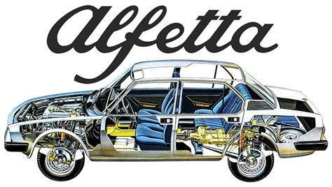 Alfa Romeo Alfetta Cutaway Automotive Art Painting By Vladislav