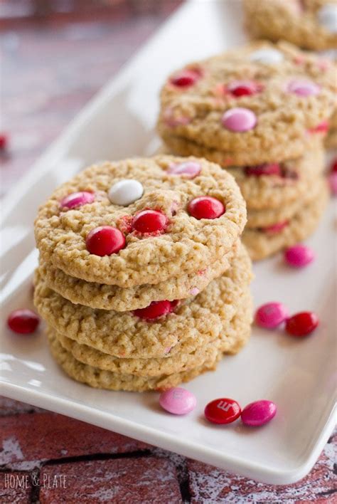 Yes, these m&m cookies freeze very well. Valentine M&M Oatmeal Cookies - Home and Plate