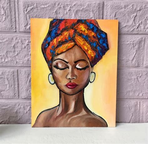 African Woman Painting African Queen Art Oil Painting Original Etsy