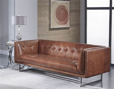 Teague Cognac Leather Sofa From Lazzaro Wh 1440 30 9027 Coleman