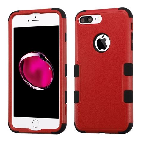 Funda Case Iphone 8 Plus 7 Plus Con Cristal Templado Rojo 41400