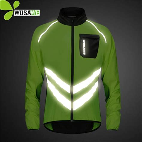Wosawe Reflective Cycling Jackets Men Breathable Waterproof Lightweight