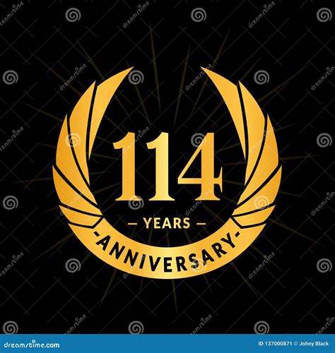 114 Years Anniversary Design Template Elegant Anniversary Logo Design