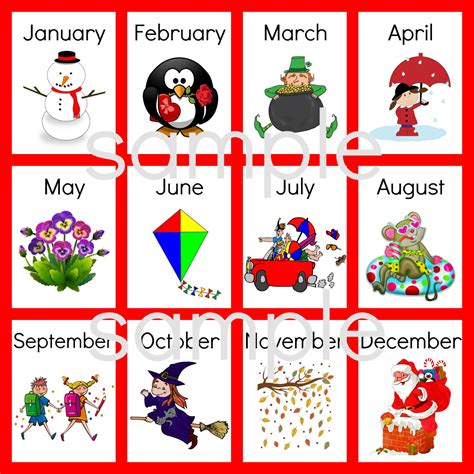 Months Of The Year Flashcards Teaching Printable Resources Instant