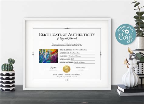 Editable Certificate Of Authenticity Certificate Of Authenticity For