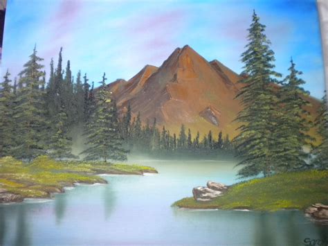 Bob Ross Style Painting On Of Mine Landscape Paintings Pictures To