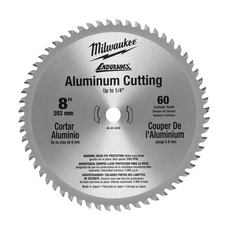 Milwaukee 8 in. x 60 Carbide Teeth Aluminum Metal Cutting Circular Saw