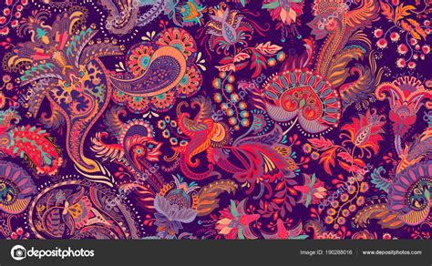 Colorful Paisley Pattern For Textile Cover Wrapping