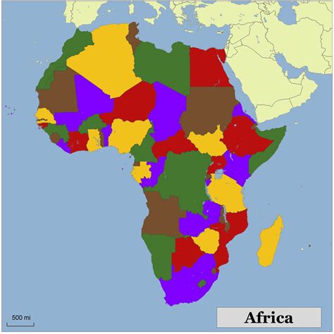 Blank Color Map Of Africa