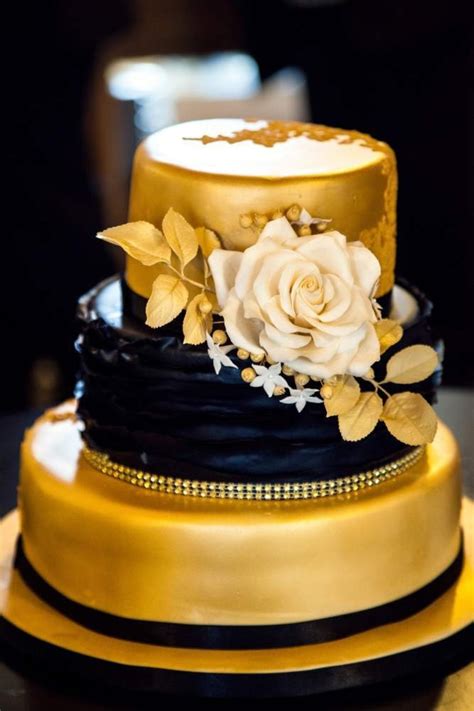 Gold And Black Wedding Cake