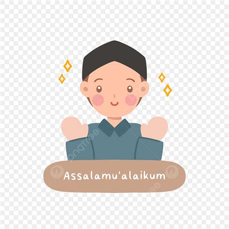 Assalamualaikum Greeting Png Image Cute Muslim Boy Islamic Greeting