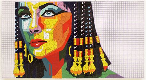 Liz Taylor´s Cleopatra Mosaic Portrait In Wpap Style In 2021 Mosaic