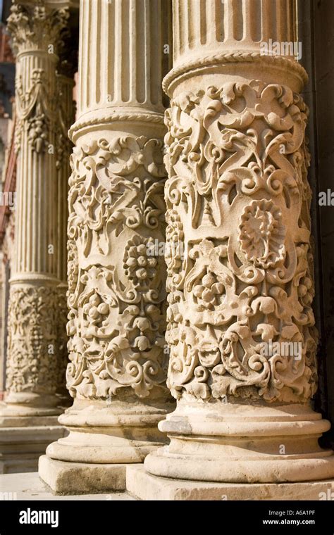 Detail Of Baroque Columns On Facade Of Archbishops Palace Seville