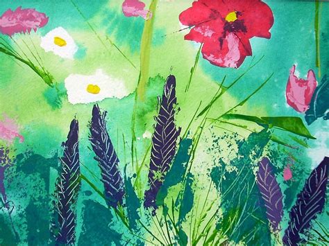 Meadow Flowers Acrylic Painting By Emily King Redbubble