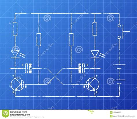 Circuit Blueprint Stock Vector Illustration Of Resistor 105046637