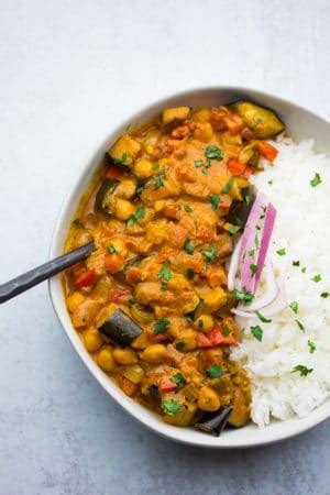 Roasted Eggplant Curry With Chickpeas Nora Cooks
