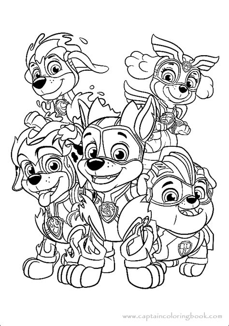 Paw Patrol Mighty Pups Colouring Pages Free Coloring Pages For All