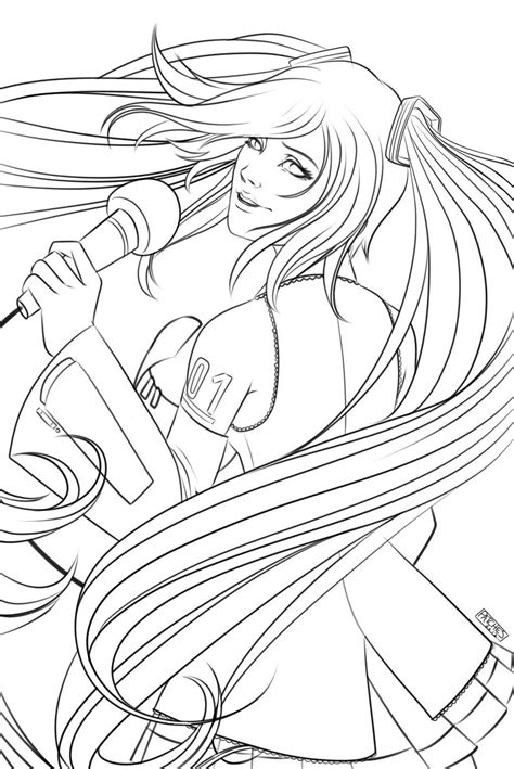 Hatsune Miku Coloring Pages At Free Printable