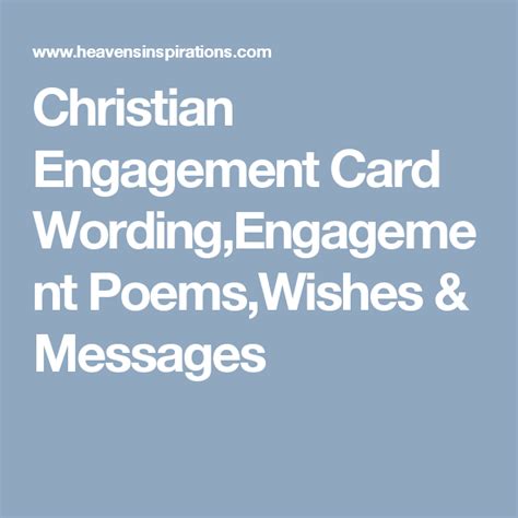 Christian Engagement Card Wordingengagement Poemswishes And Messages
