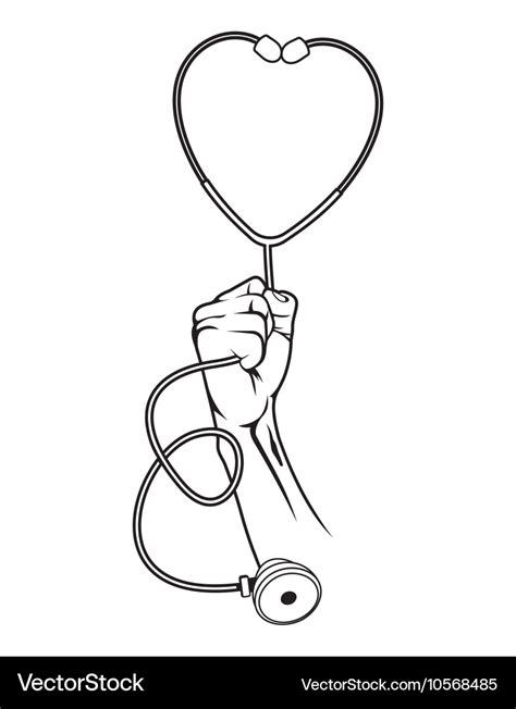 Doctor Holding Stethoscope Royalty Free Vector Image