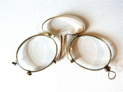antique for sale nose clip glasses in gold plated 1900 optics telescope field glass binocular