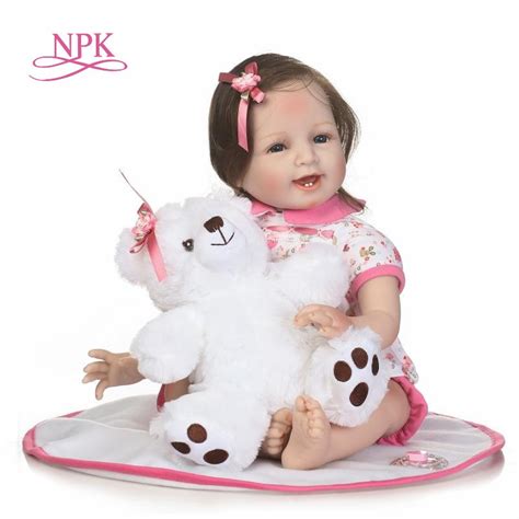 Npk 55cm Soft Silicone Reborn Girl Baby Doll Toys 22inch Newborn