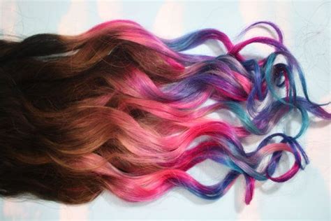 Ombre Dip Dyed Hair Clip In Hair Extensions Tie By Cloud9jewels Dyed